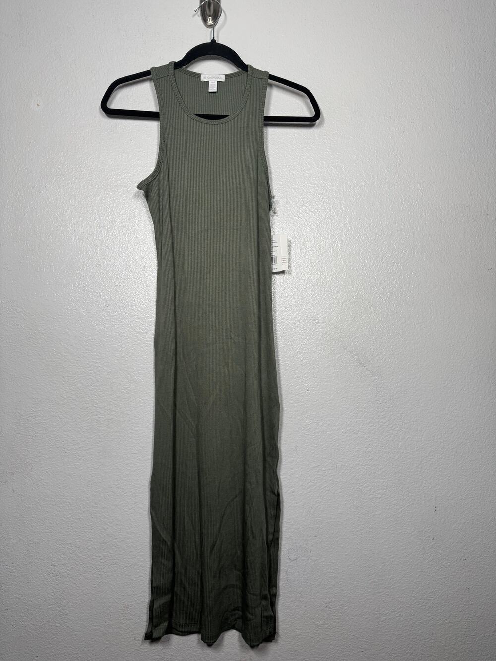 New Beyond Yoga Tank Dress Sage Green Sz S Ribbed Knit
